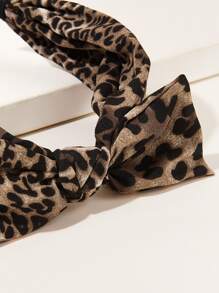 Leopard Print Graphic Bow Knot Decor Headband - Multicolor - View 4