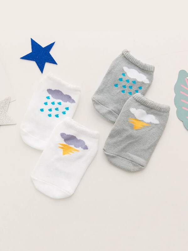 

Toddler Kids Weather Pattern Socks 2pairs, Multicolor