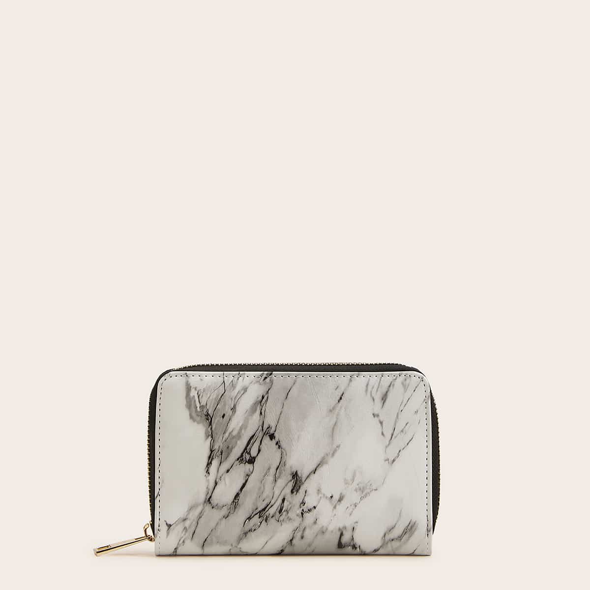 

Marble Pattern Purse, Black and white