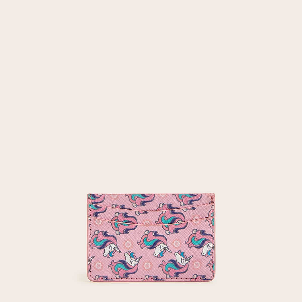 

Unicorn Pattern Card Holder, Pink