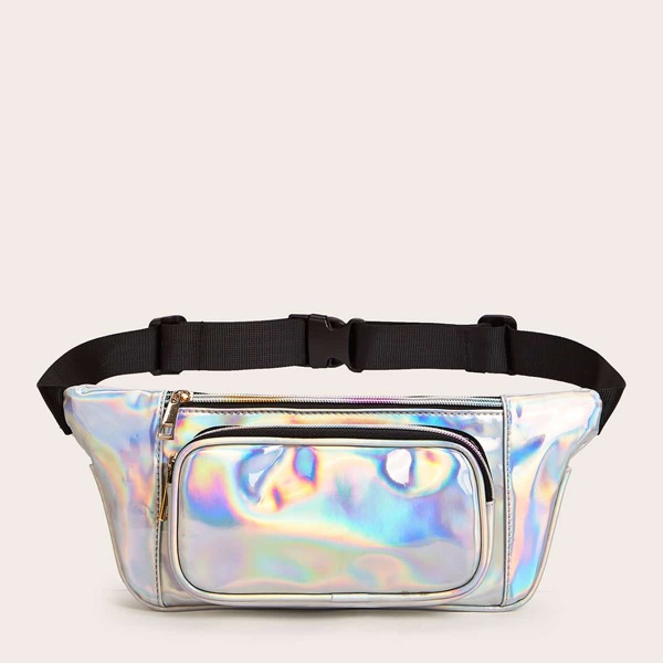 

Release Buckle Holographic Fanny Pack, Multicolor