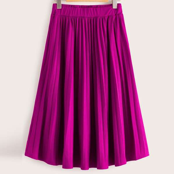 

Plus Pleated Elastic Waist Sweater Skirt