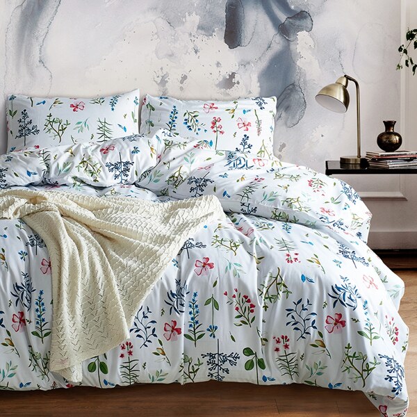 

Floral Overlay Print Sheet Set, Multicolor