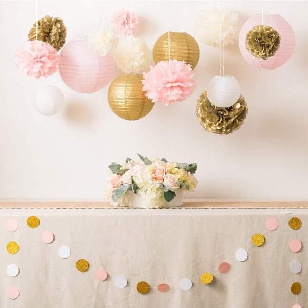 

2M Glitter Circle & Heart Decorative Banner