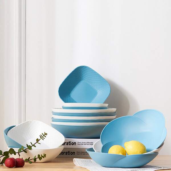 

1pc Solid Color Plastic Fruit Plate