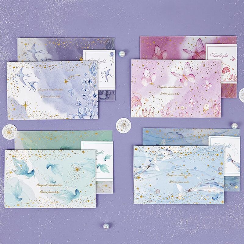 

2pcs Random National Pattern Envelope With Writing Paper