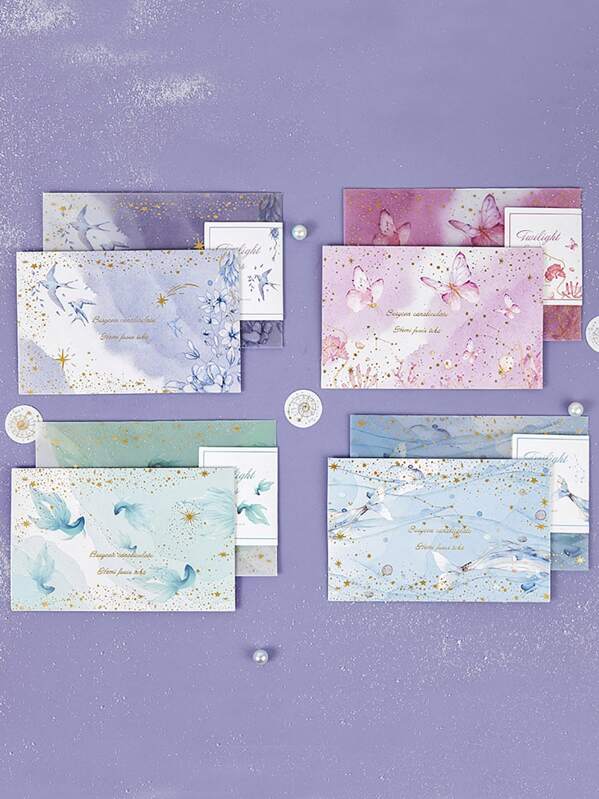 

2pcs Random National Pattern Envelope With Writing Paper
