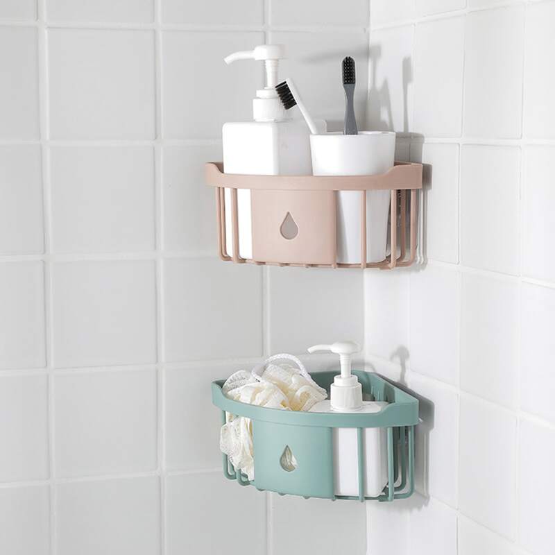 

1pc Wall Hanging Triangle Corner Storage Basket, Multicolor