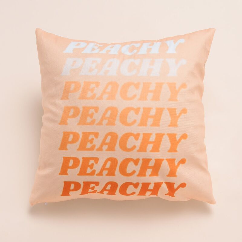 

Slogan Print Cushion Cover, Pink