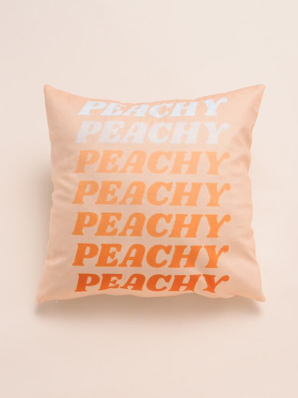 

Slogan Print Cushion Cover, Pink