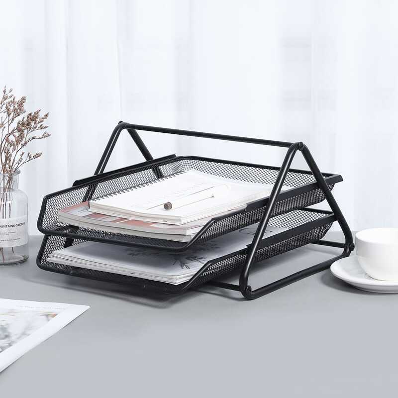 

Double Layer Metal Magazine Storage Rack