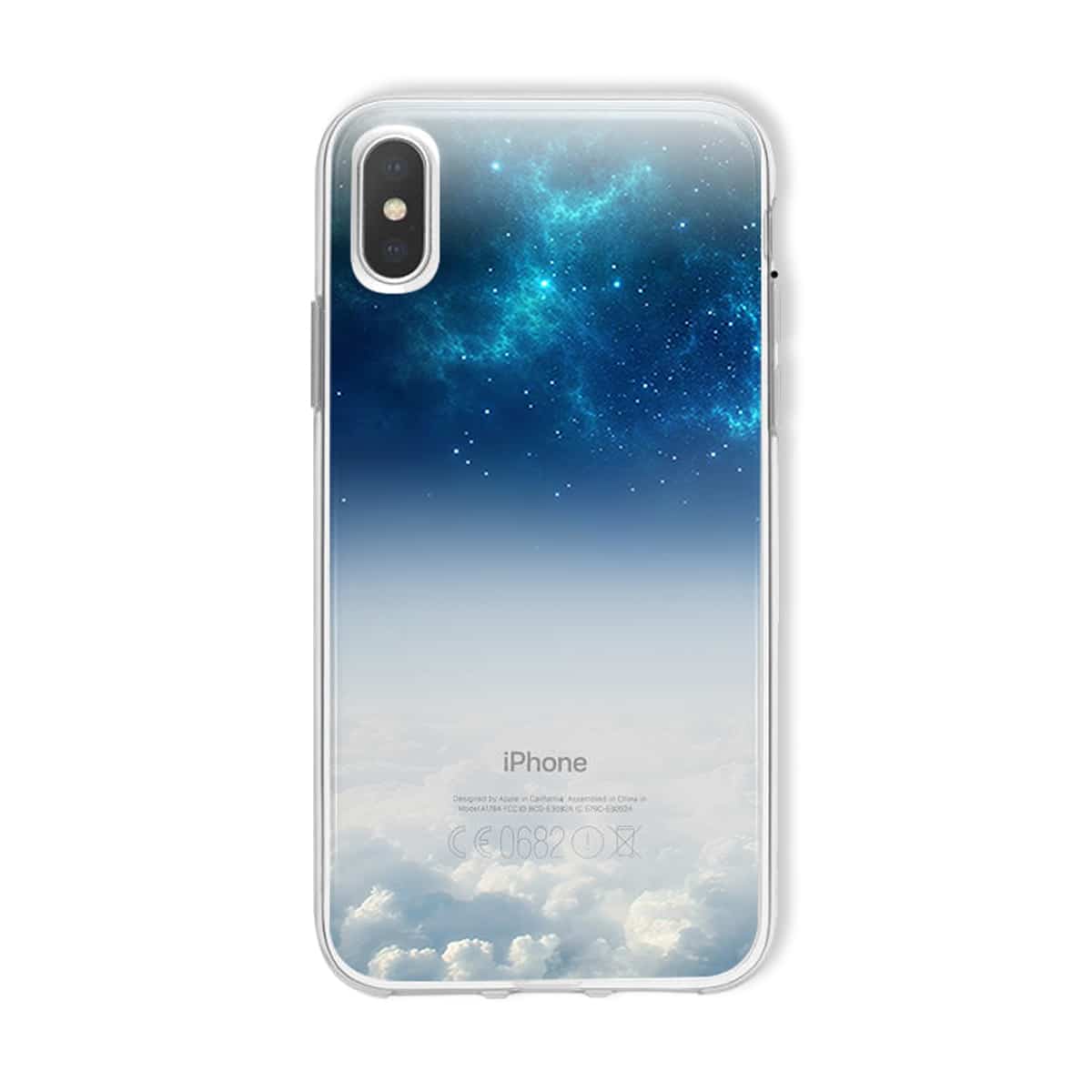 

Starry Sky & Cloud Pattern iPhone Case, Multicolor
