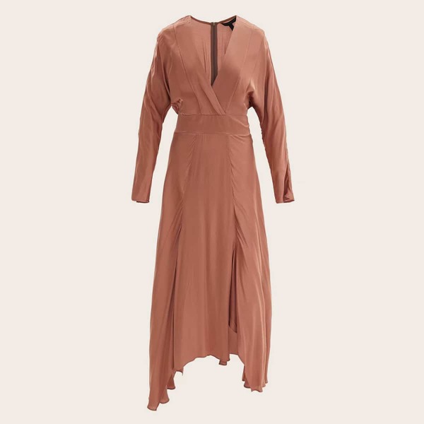 

Surplice Front Asymmetrical Hem Dress