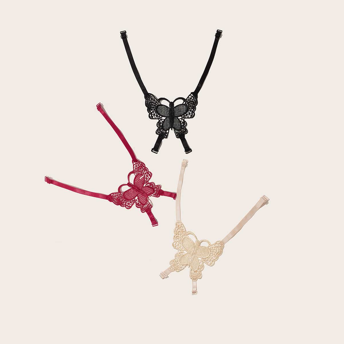 

Butterfly Shaped Bra Straps 3pack, Multicolor