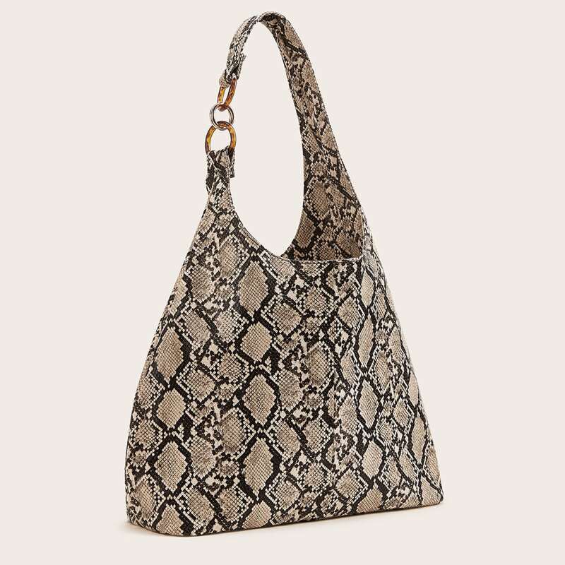 

Snakeskin Print Shoulder Bag, Multicolor
