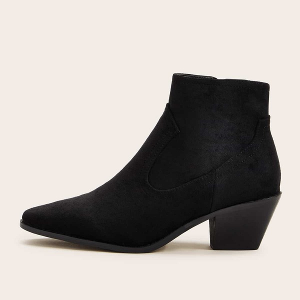 

Point Toe Side Zip Chunky Boots