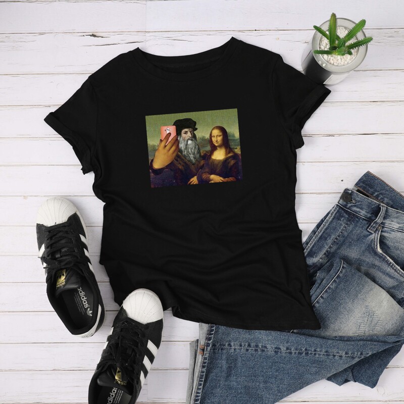 

Figure Graphic Round Neck Tee, Black