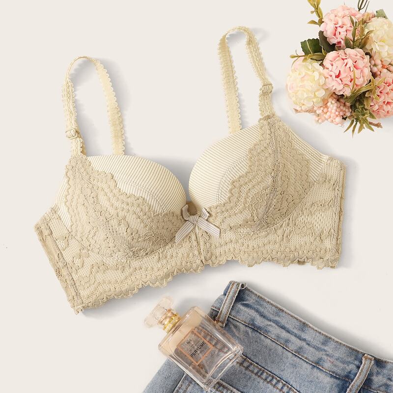 

Guipure Lace Bra, Nude