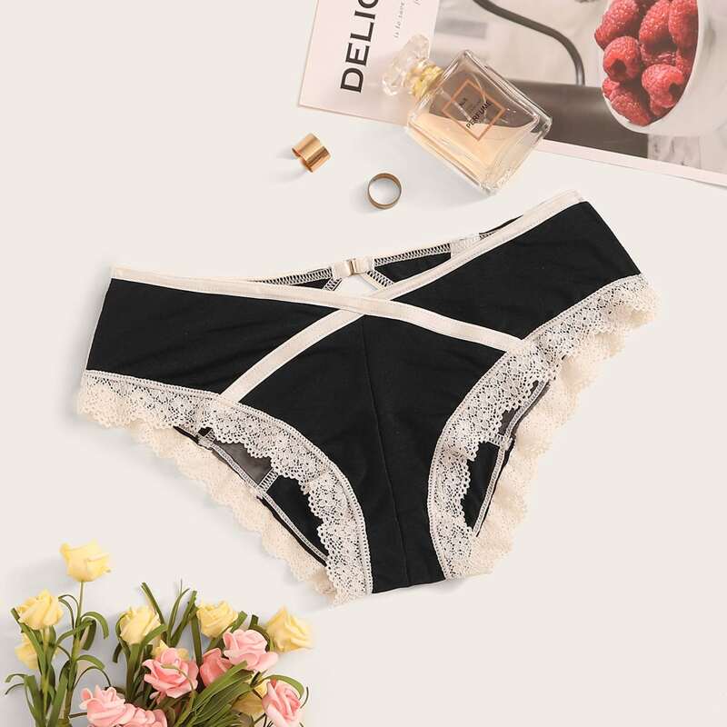 

Lace Trim Panty, Black