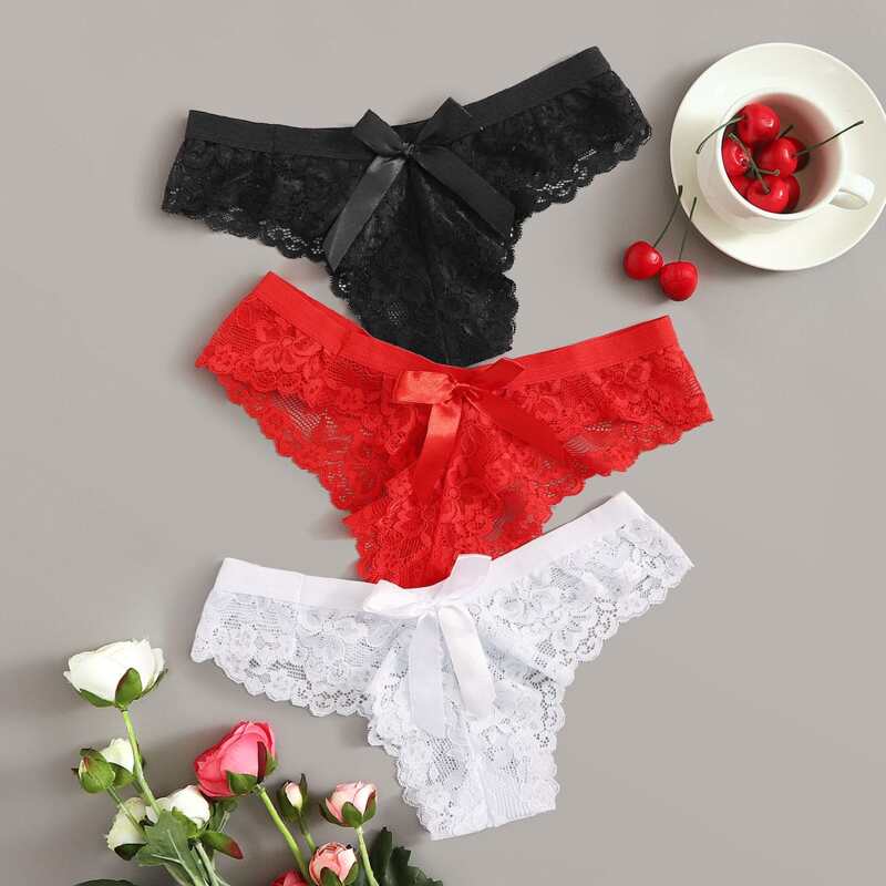 

3pack Floral Lace Panty Set, Multicolor