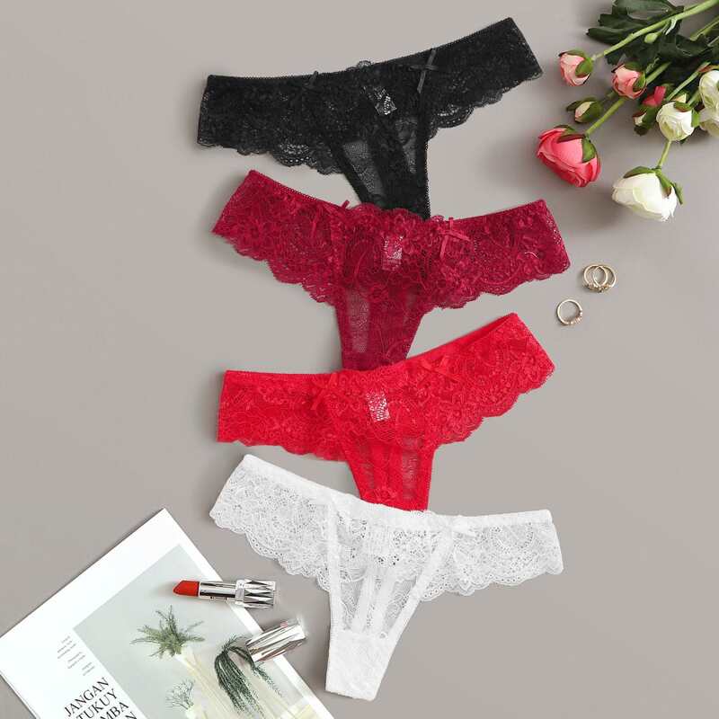 

4pack Floral Lace Panty Set, Multicolor
