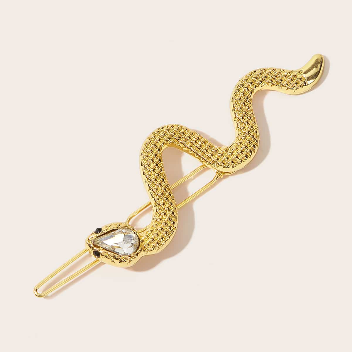 

Serpentine Design Hair Clip, Gold