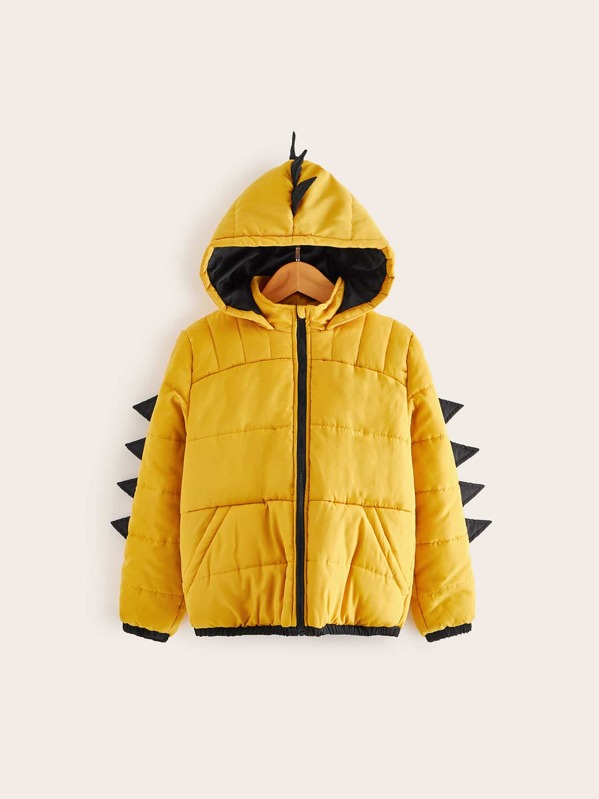 

Boys Zip Up Dinosaur Puffer Jacket, Yellow