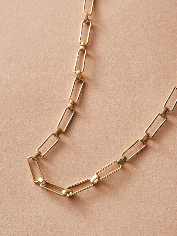 

1pc Simple Chain Necklace, Gold