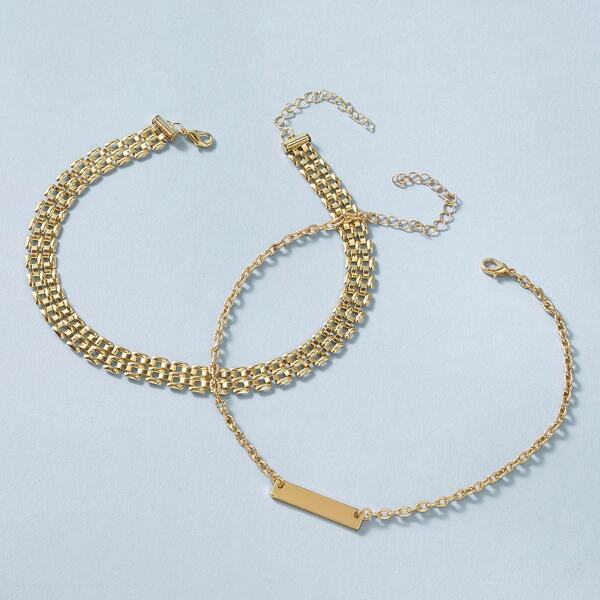 

2pcs Chain Choker, Gold