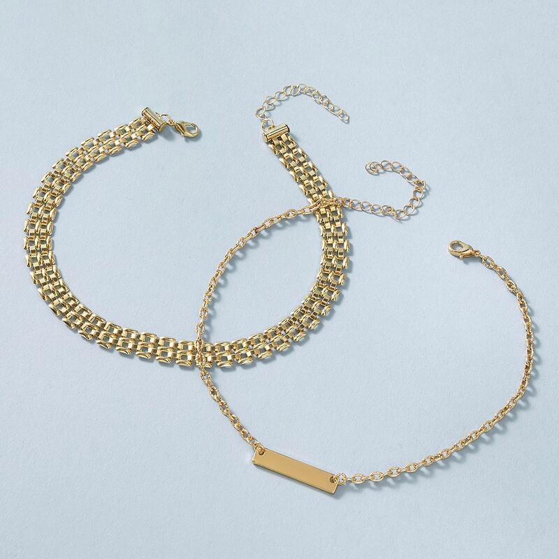 

2pcs Chain Choker, Gold