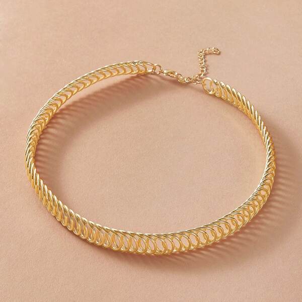 

1pc Multi-circle Choker, Gold