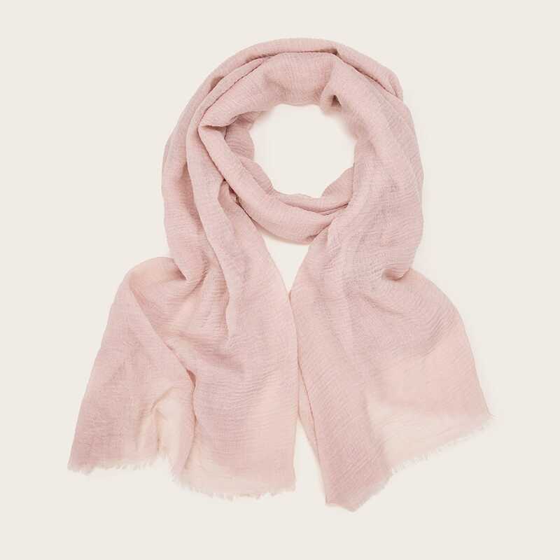 

Solid Fringe Scarf, Pink