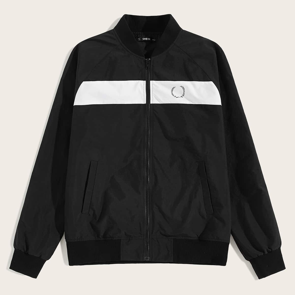 

Guys Two Tone Bomber Jacket, Black