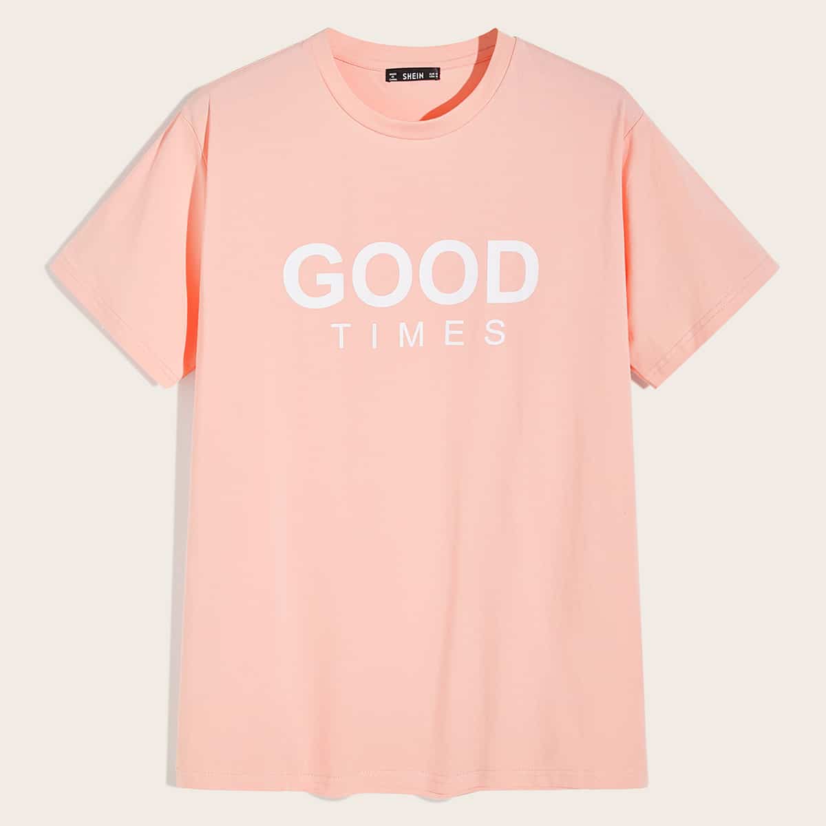 Guys Slogan Graphic Top, Baby pink