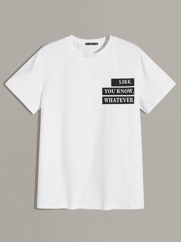 

Men Slogan Graphic Top, White