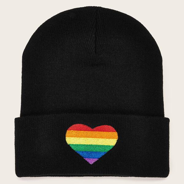 

Kids Heart Embroidery Cuffed Beanie