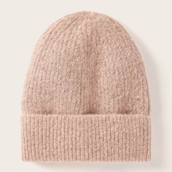 

Solid Cuffed Knit Beanie, Pink