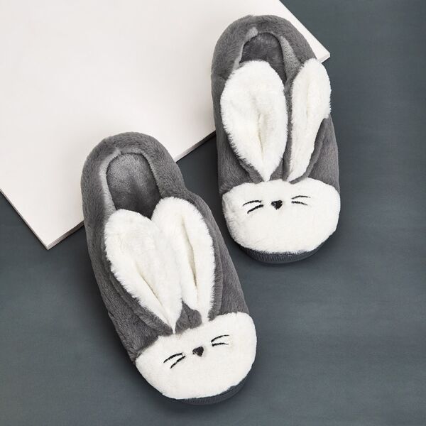

Men Rabbit Round Toe Fluffy Slippers, Multicolor
