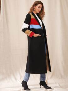 SHEIN Welt Pocket Front Cut-and-sew Overcoat