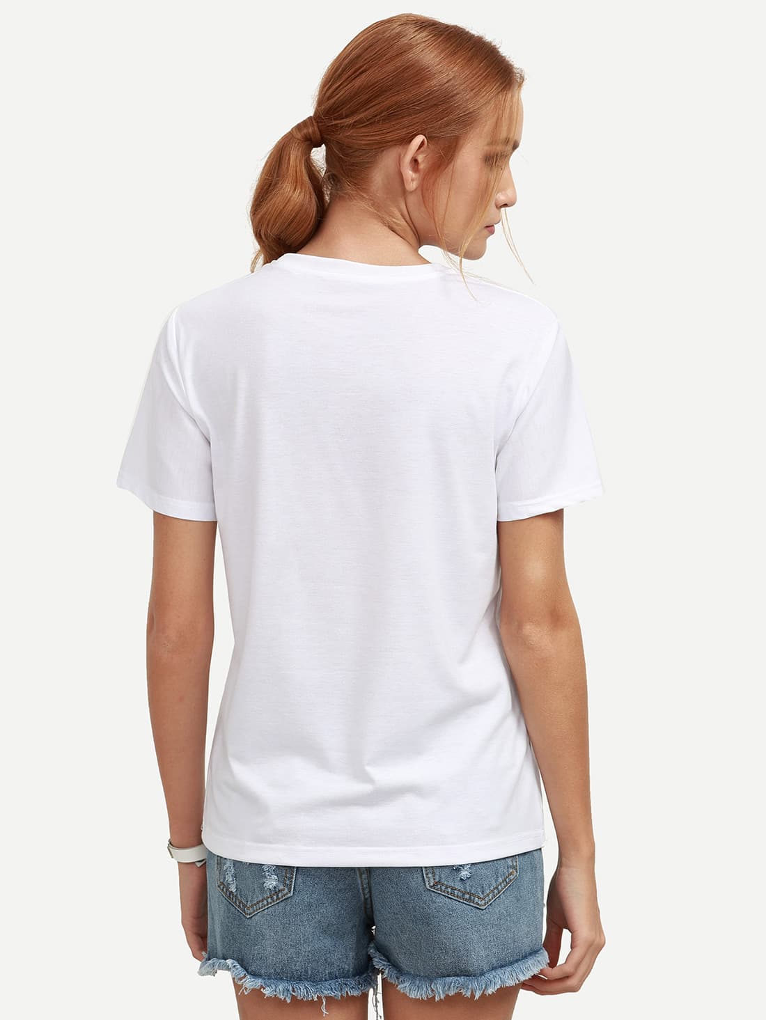 

White Heart Print T-shirt