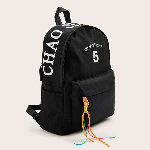 

Letter Graphic Pocket Front Backpack