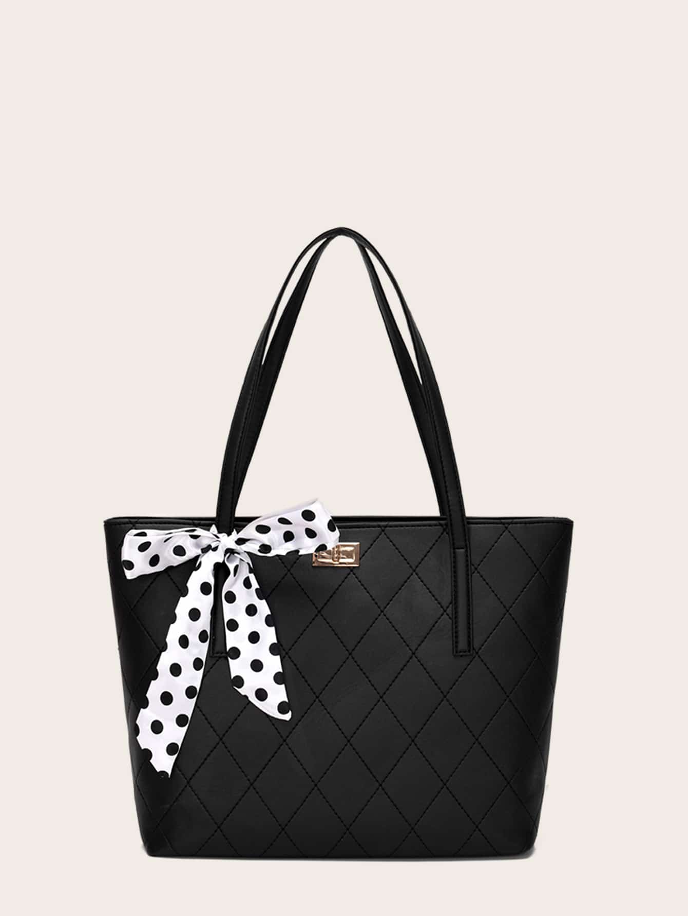 Summer Polka Dot T Scarf Tote Bag Romwe Usa Polka Dot T Scarf Tote Bag