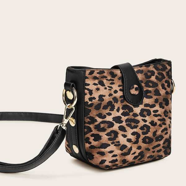 

Leopard Pattern Crossbody Bag, Brown