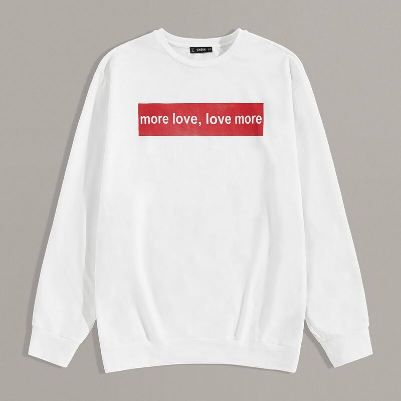 

Guys Slogan Graphic Sweatshirt, White