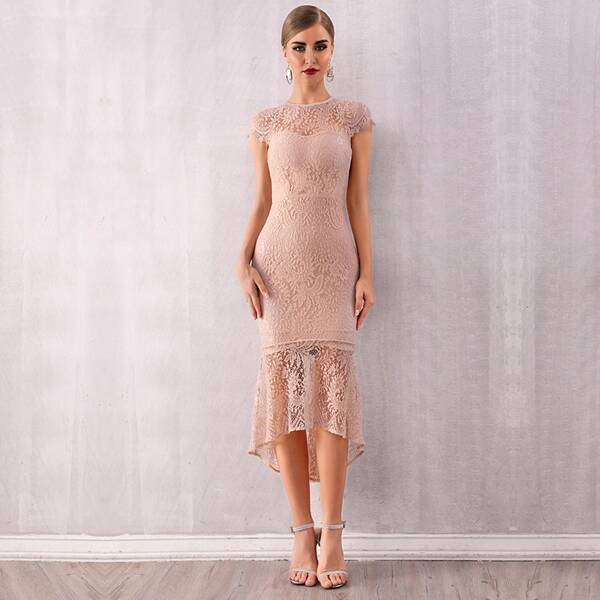 

Adyce Mermaid Hem Lace Bodycon Dress