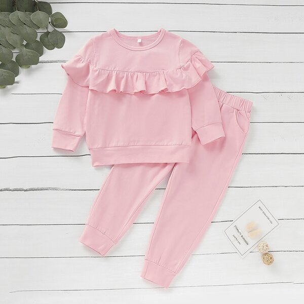 

Toddler Girls Ruffle Trim Sweatshirt & Sweatpants