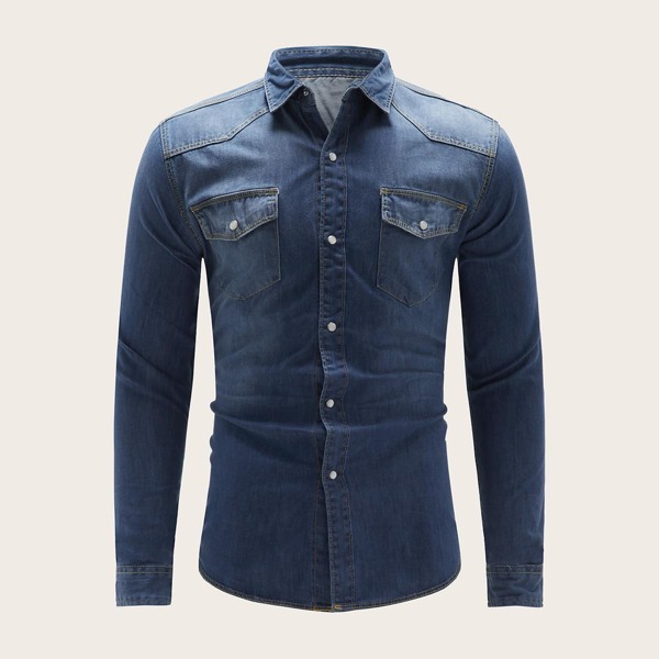 

Men Pocket Side Denim Shirt