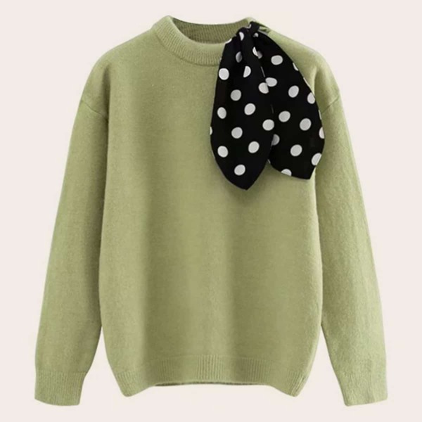 

Polka Dot Tie Neck Sweater