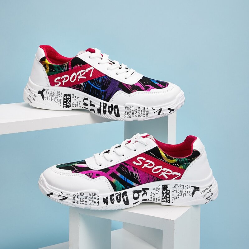 

Guys Letter Graphic Low Top Chunky Trainers, Multicolor