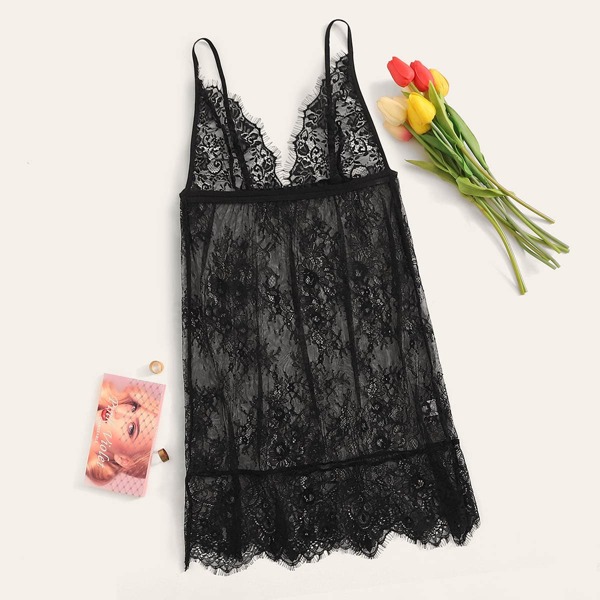 

Eyelash Floral Lace Slips